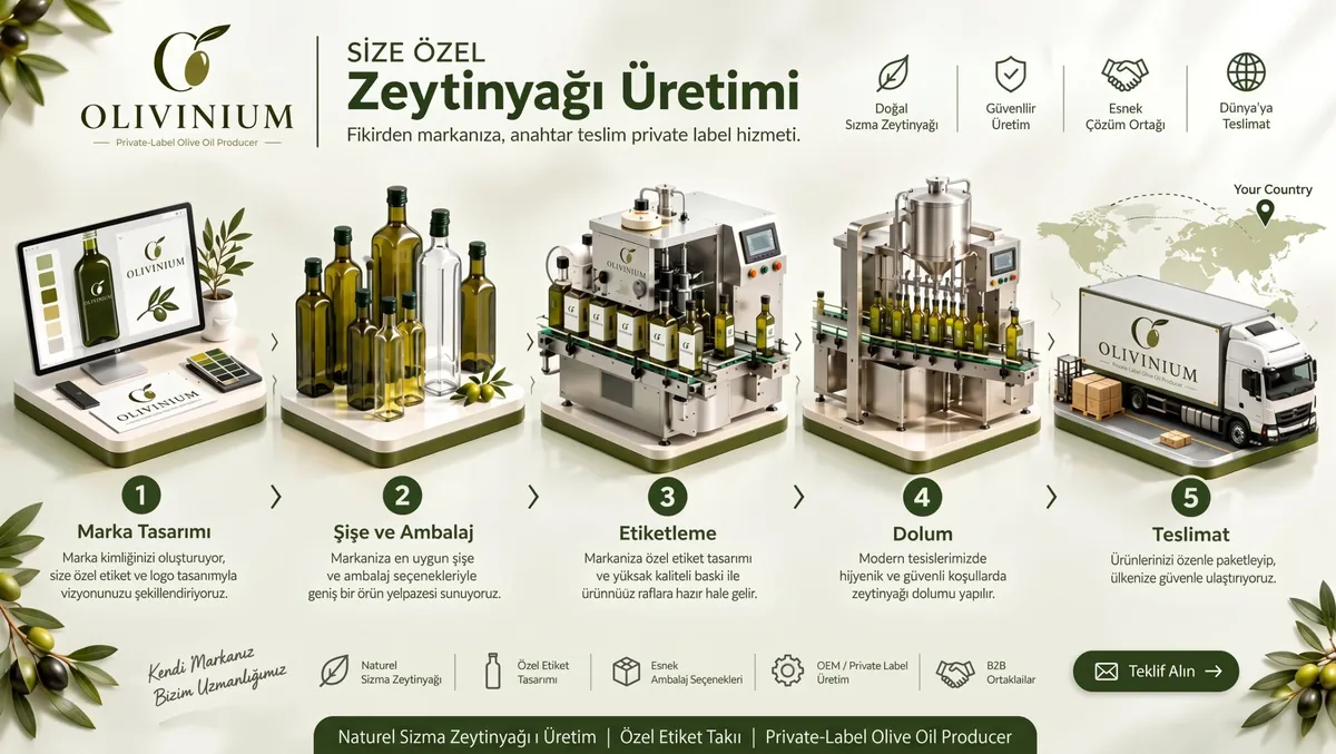 Private label üretim süreci: marka tasarımı, şişe ve ambalaj, etiketleme, dolum, teslimat