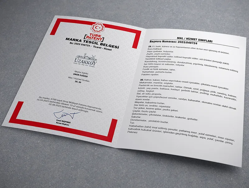 Trademark registration certificate