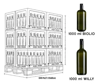 Glass bottle: 1000 ml